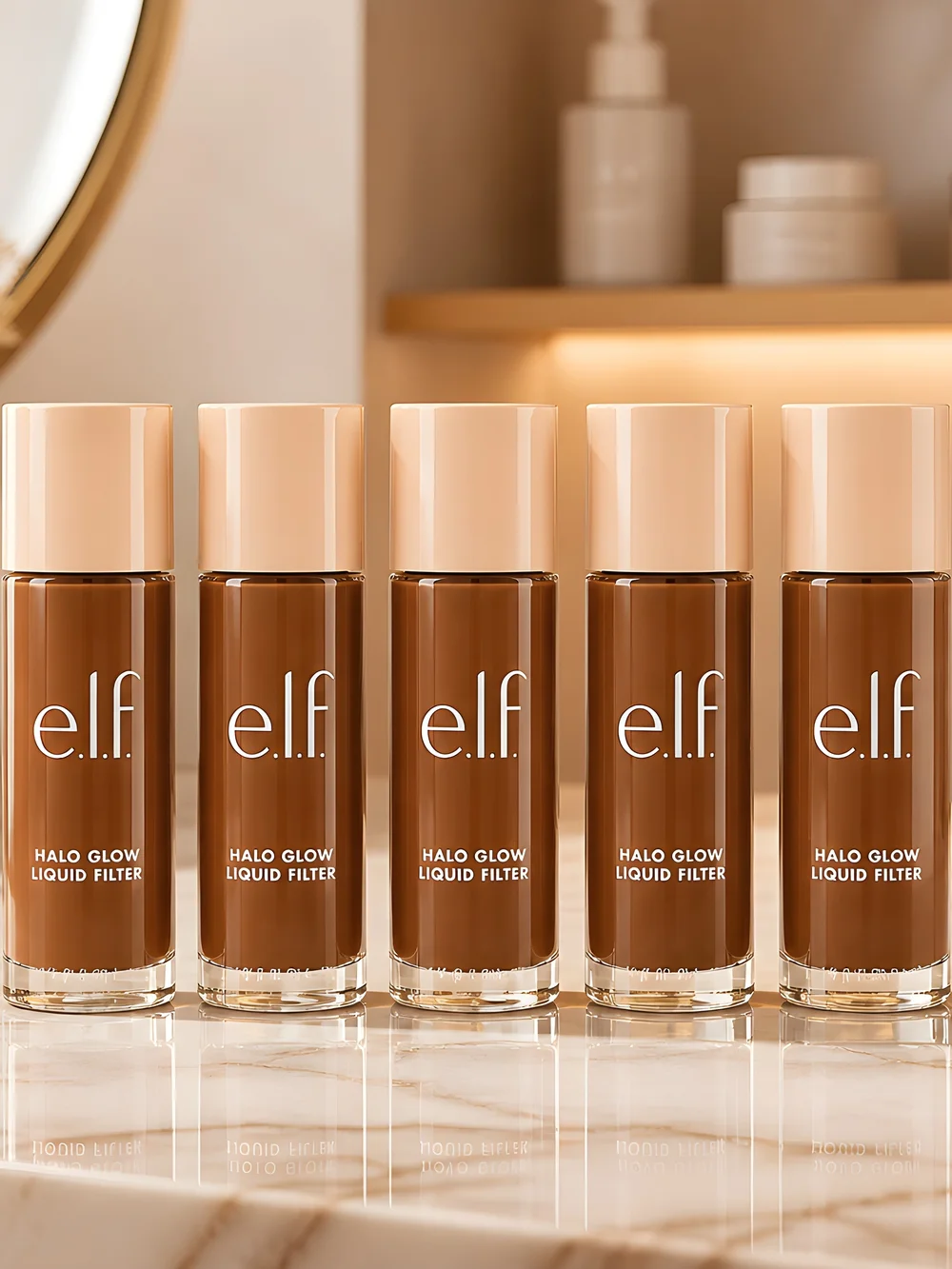 e.l.f. Halo Glow Liquid Filter-Deep/Rich. SET OF 5.